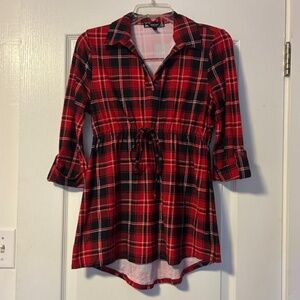 Derek Heart Maternity Red Plaid shirt - Small